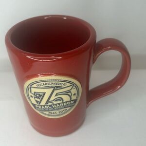 Pearl Harbor Coffee Mug 16 Oz 4 1/2 In Tall 3 1/4 Round Hand Thrown USA 2016